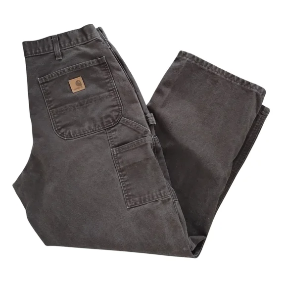Vintage Carhartt B11 Dark Brown Duck Work Pants 33x30 Dungaree Fit - Picture 9 of 10